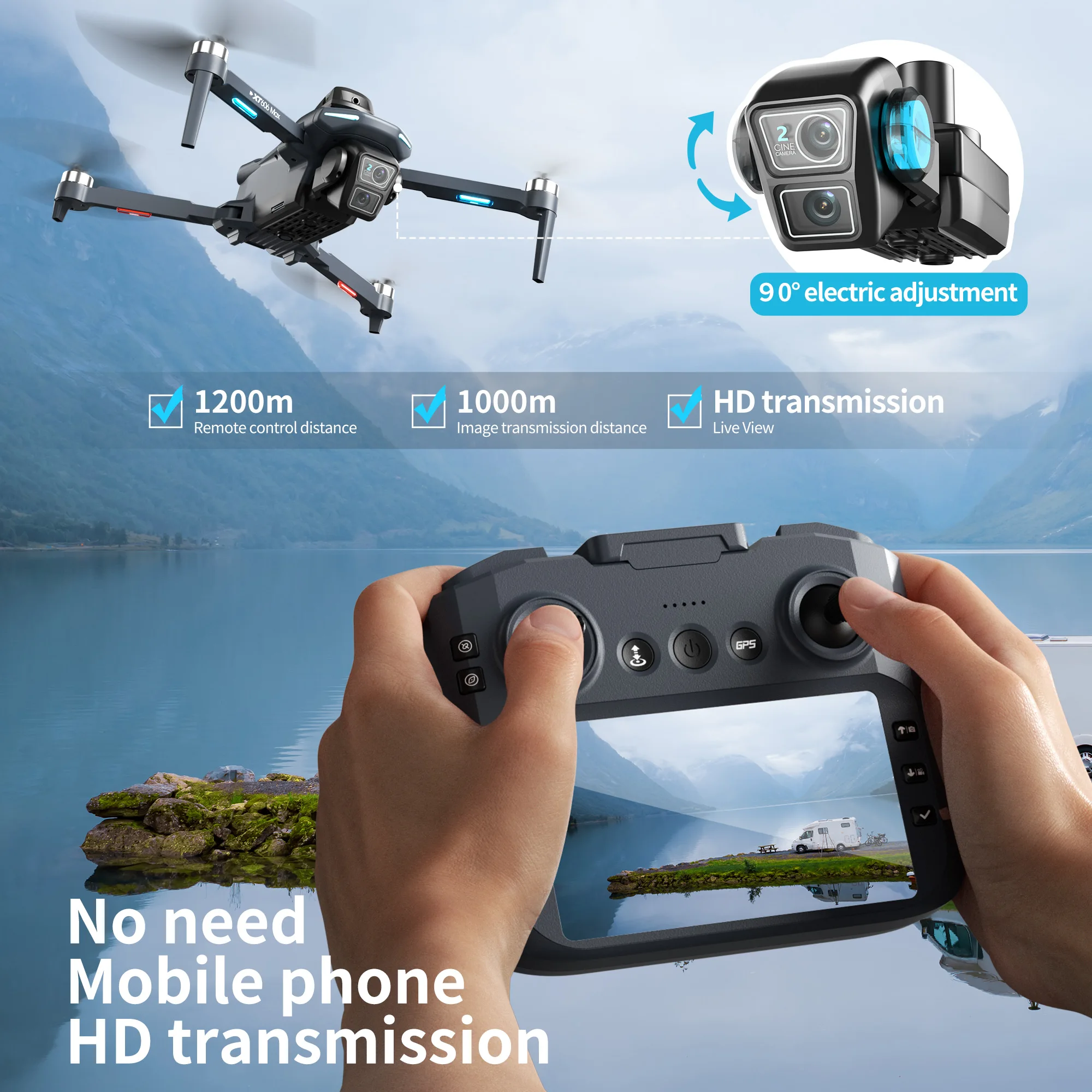 Drone GPS XT606 MAX Asli 4k Pr - Drone Photogrammetry ulasan dan harga